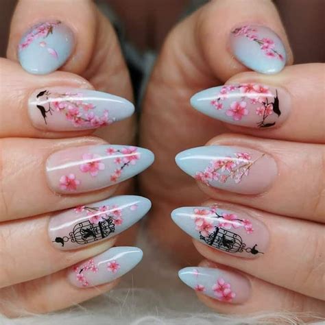 20 Charming Cherry Blossom Nail Art Naildesigncode Les Perrieres