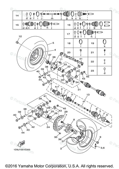 Yamaha Atv 2007 Oem Parts Diagram For Rear Wheel