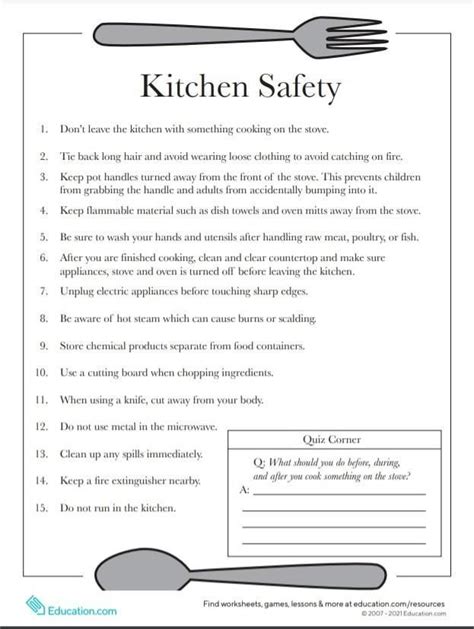 13 Printable Life Skills Worksheets For Students And Adults Kitchen