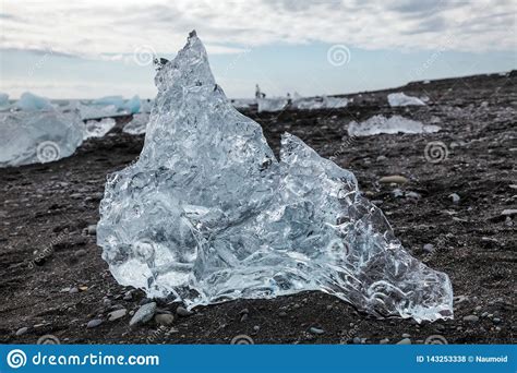 Melting Icebergs On Black Beach At Jokulsarlon Southeastern Iceland