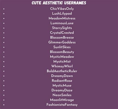 1000 Soft Cute Good Aesthetic Usernames And Nicknames