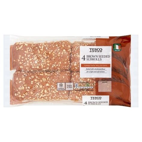 Tesco Wholemeal Softgrain Sub Rolls 4 Pack Tesco Groceries