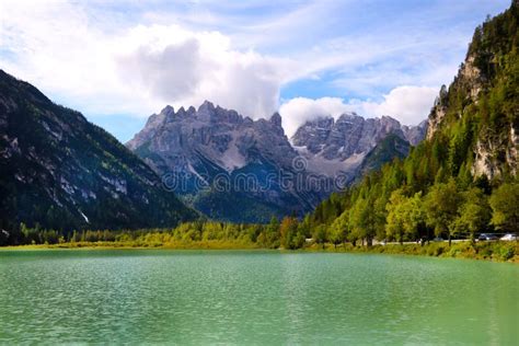 Lago Di Landro Durrensee Dolomites Italy Stock Image Image Of