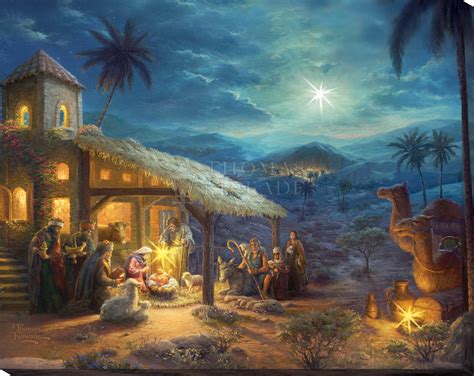 Marriage and family, children and future generations, nature, spirituality, and tradition. The Nativity - 16″ x 20″ Lighted Wrapped Canvas | Thomas ...
