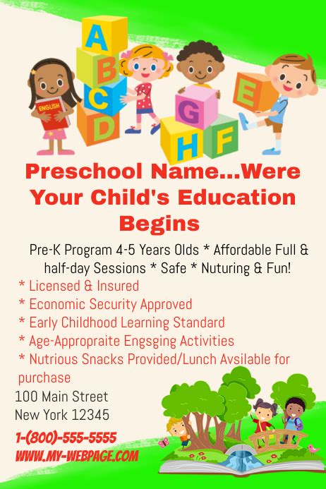 Free Printable Preschool Flyer Templates
