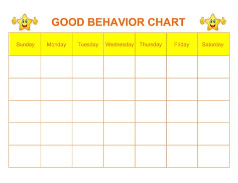 Free Printable Behavior Chart Templates For Kids Pdf Word Excel