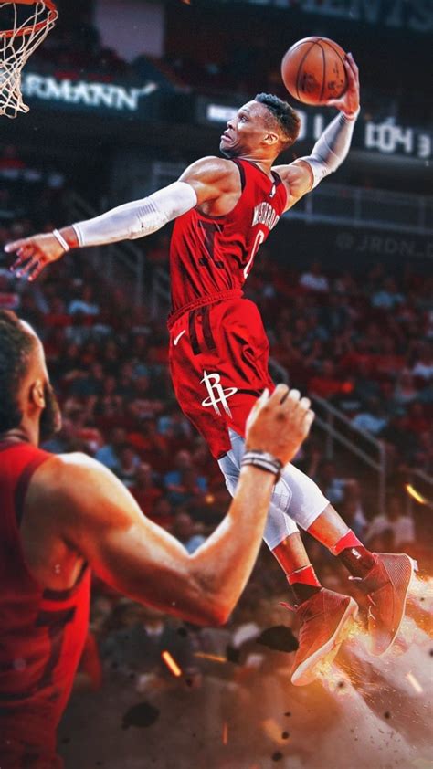 Russell Westbrook Dunking Rockets