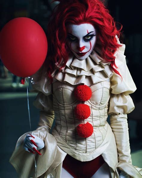 Halloween Movie Adult Pennywise Carnival Costume Women Cosplay Ba