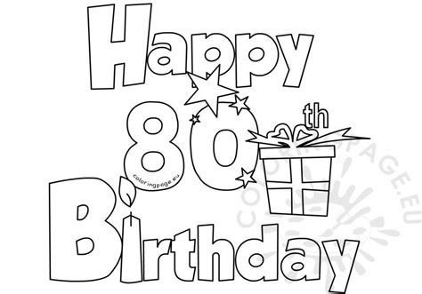 Complete your printable card project using your home printer or send your creation as an ecard from. Happy 80 Birthday coloring card - Coloring Page