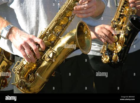 Man Playing Saxophone Stock Photo Alamy