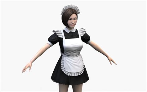 Japanese Maid Outfit Girl 0003 3d Model 101 Fbx Max Obj Free3d
