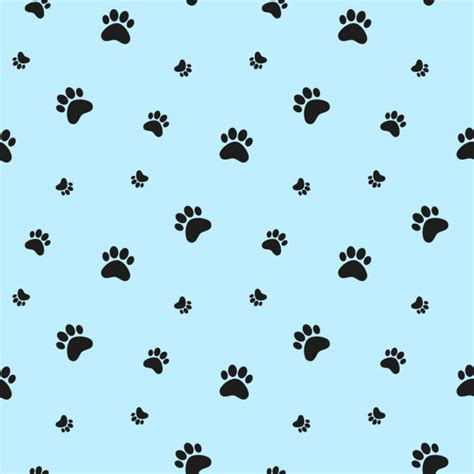 Background Of A Paw Prints Wallpaper Blue Illustrations Royalty Free
