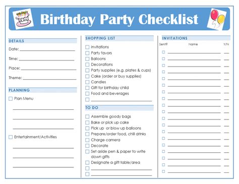 Find & download free graphic resources for birthday party. 26 Life-easing Birthday Party Checklists | KittyBabyLove.com