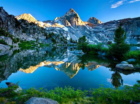 Mountain Reflection In The Lake HD Desktop Wallpaper Widescreen High Definition Fullscreen