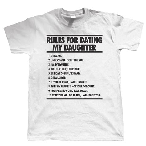 rules for dating my daughter t shirt birthday t for dad him fathers day ebay