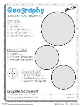 Map longitude and latitude lines stars practice worksheets. Geography Interactive Practice | Social studies lesson ...