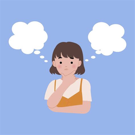 Young Woman Thinking Between Two Choices 1184158 Vector Art At Vecteezy