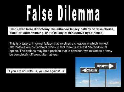 Ppt False Dilemma Powerpoint Presentation Free Download Id6019117