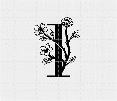 Letter I Svg Floral Letter Svg Floral Monogram Character Floral