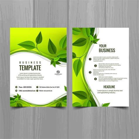 Canva's free, printable brochure templates allow you to create your own pamphlets in minutes. Brochure template with leaves | Free Vector