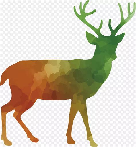 白尾鹿马鹿驯鹿剪贴画 五颜六色的动物剪影集PNG图片素材下载 图片编号460800 PNG素材网