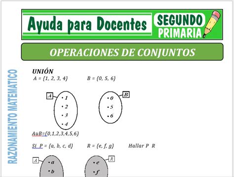 Operaciones De Conjuntos Para Segundo De Primaria Ayuda Para Docentes