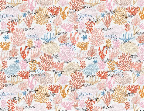 A series of four floral illustrations, consisting of a mixture of different flowers, which i have drawn and illustrated in illustrator. Coral Reef Seamless Pattern pattern, cool patterns, design ...