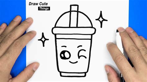 how to draw cute drink cappuccino cup easy drawing step by step draw cute things