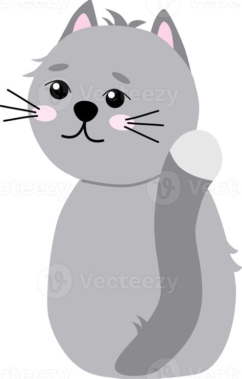 Cute Cartoon Grey Cat 13452794 Png
