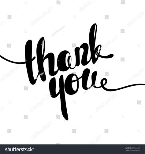 Thank You Lettering Hand Written Thank Stock Vector Royalty Free