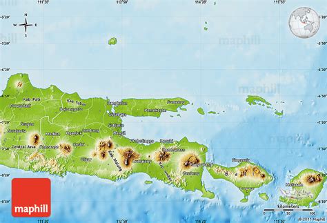 Borobudur, also transcribed barabudur (indonesian: Physical Map of East Java