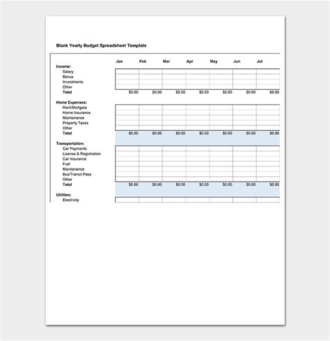 Annual Budget Template Yearly Budget Planners For Excel