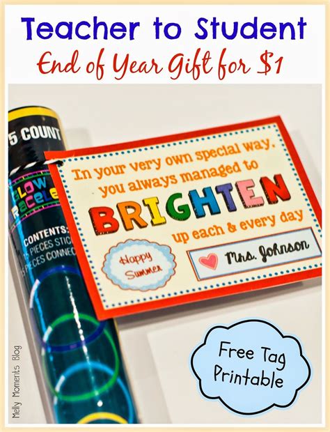 End Of Year T For Students Wfree Printable Tag Save Time And Money