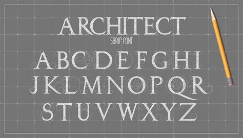 Blueprint Architecture Font Capital Sans Serif Letters Alphabet