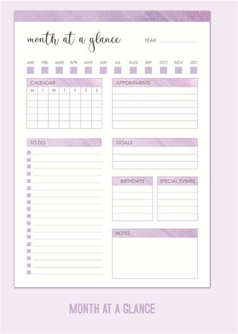 Weekly Planners Kit Printable Week At A Glance Templates 8 In Etsy