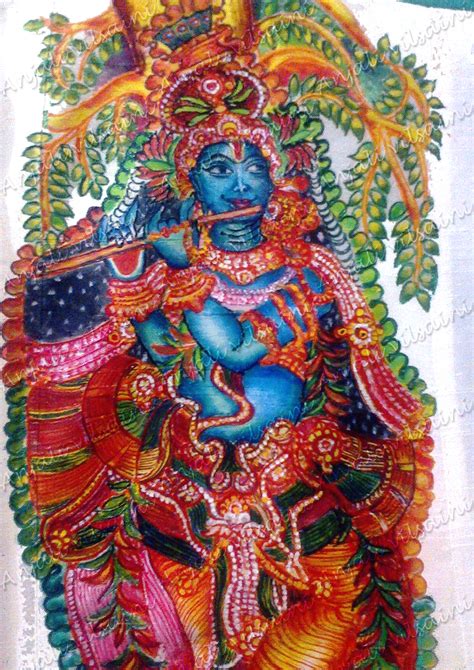 Anjali Vilasini Lord Krishna Mural Painting Step 6