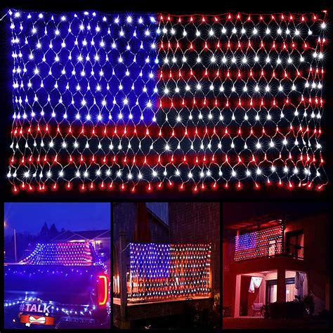 Led American Flag Lights Independence Day Red White And Blue