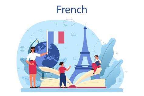 Premium Vector French Learning Concept Illustration