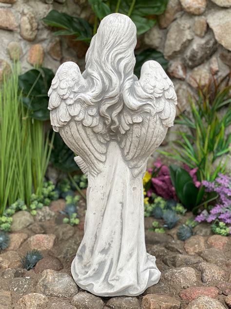 Large Standing Angel Statue Praying Angel Sculpture Stone Etsy