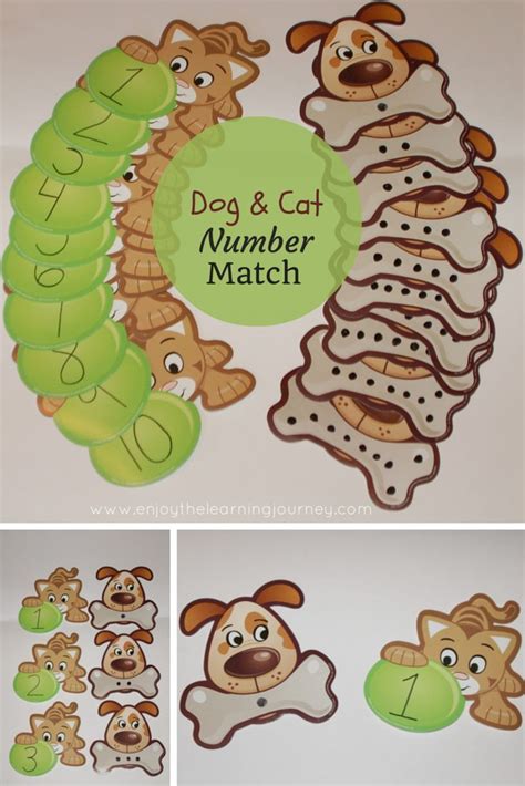 Dog And Cat Number Match Game For Preschoolers Enjoy The Learning