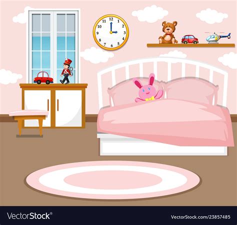 A Cute Girl Bedroom Background Royalty Free Vector Image
