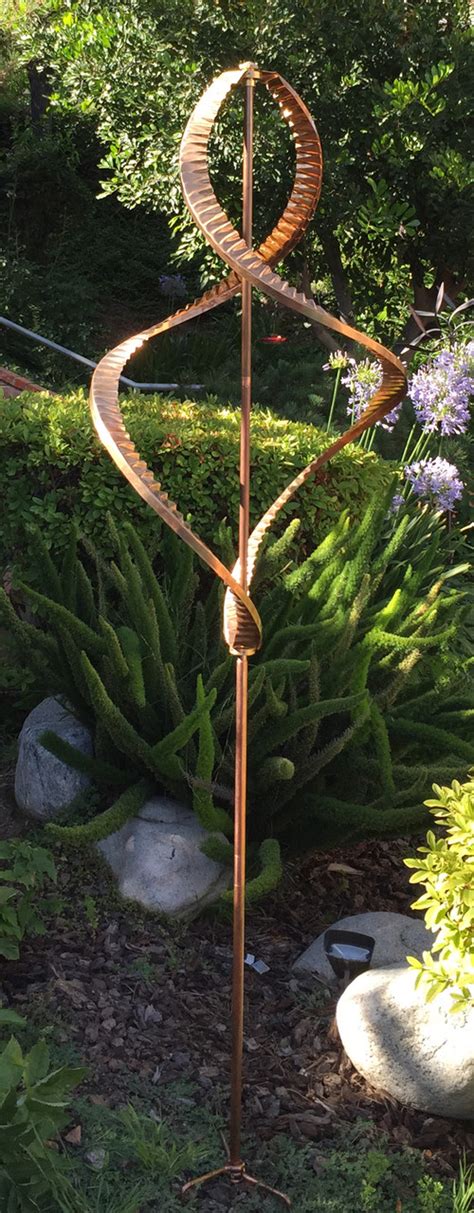Stanwood Wind Sculpture Kinetic Copper Dual Helix Spinner Stanwood