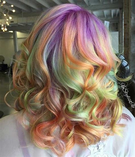 Rainbow Sherbet Hair Color Idea Bright Hair Colorful Hair Boring Hair