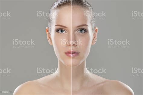 A Woman Before And After Retouching Stock Photo Download Image Now