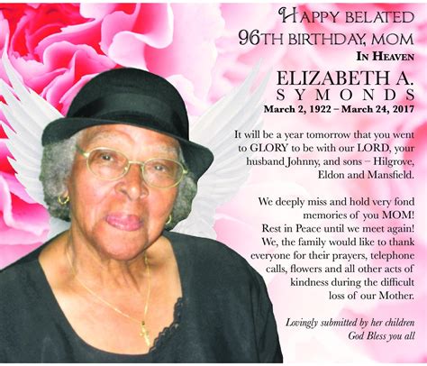 Elizabeth Symonds Obituary 2018 Hamilton Bermuda The Royal Gazette