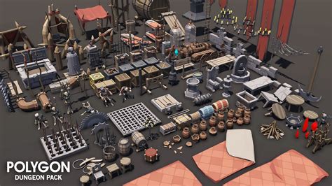 Polygon Dungeon Pack 3d Model Low Poly Polygon Modular Building