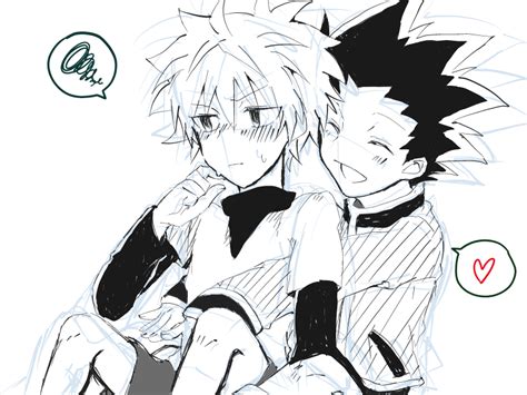 Killua X Gon Hi Hi Killua Is Embarrassed 3 Killugon Pinterest