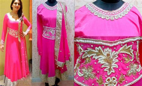 Buy Madhuri Dixit Pink Anarkali Suit Online