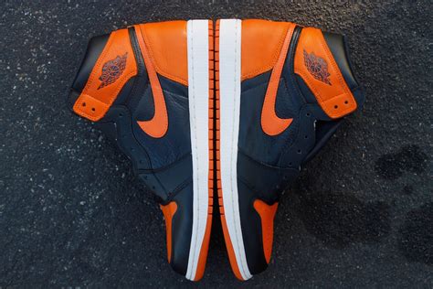 Air Jordan 1 Black Orange Shattered Backboard Custom Sneaker Bar Detroit