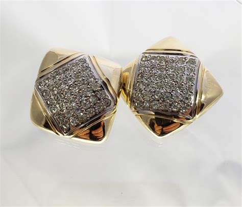 Laura Biagiotti Diamante Gold Tone Clip Earrings Vintage Etsy